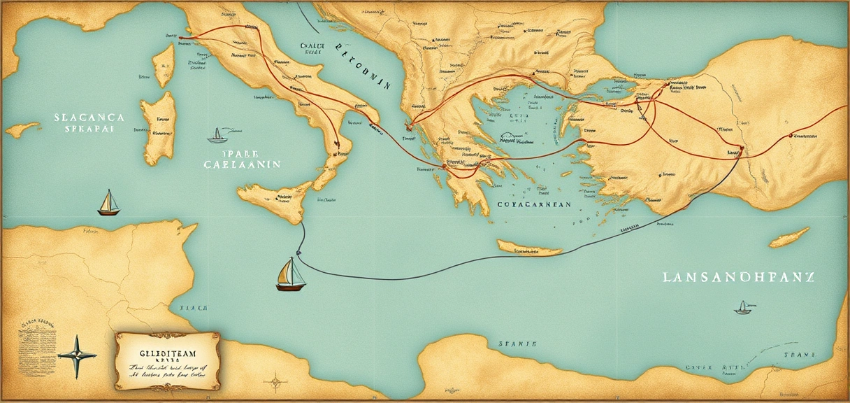 Mediterranean sailing destinations map